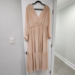 NWOT SANDRO‎ Shimmer Long Sleeve Long Dress size 42